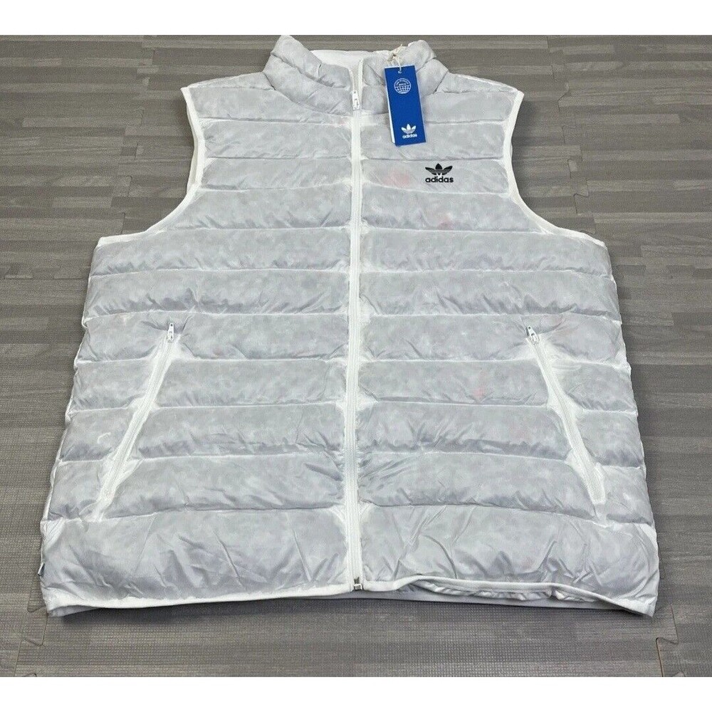 New adidas Essentials + Sustainable Made with Nature Vest Mens L White HK7539